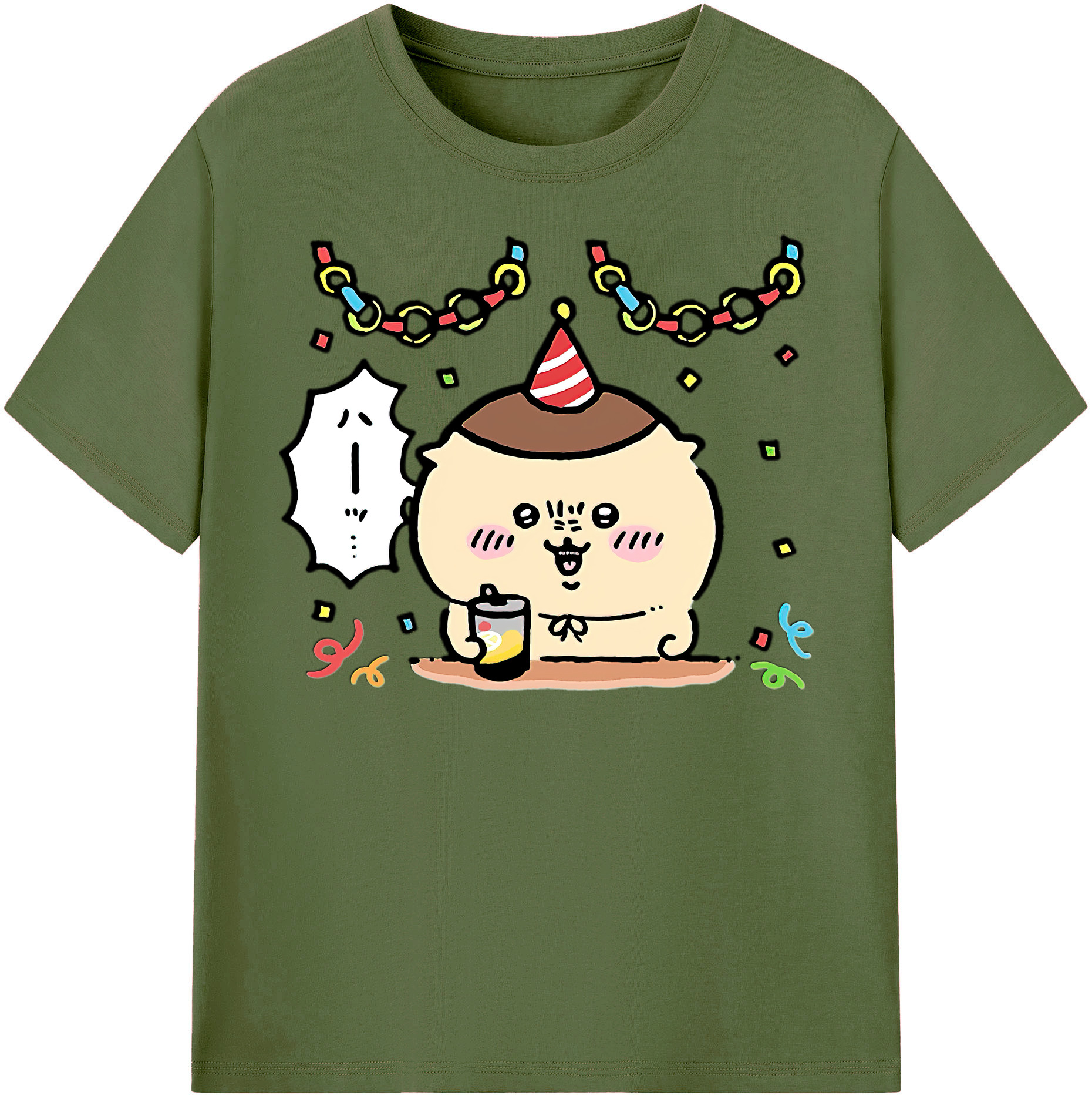 （画像用） ちいかわ くりまんじゅう Chii-kawa kuri manjū 綿100％半袖Tシャツ（フロントプリント）